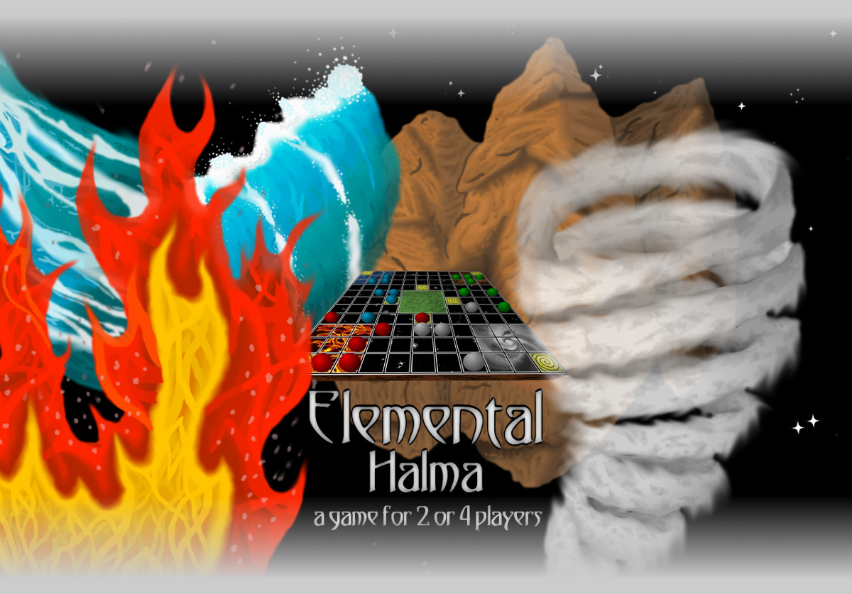 Elemental Halma: A game for 2 or 4 players